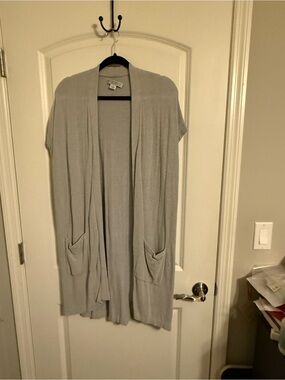 Barefoot Dreams CozyChic Ultra Lite Cardigan in Light Gray